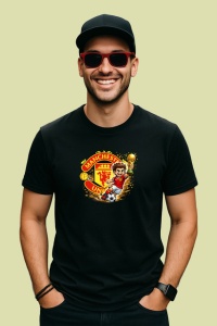Tricou Emblema Manchester United Dracul Rosu Fotbal, din bumbac 100%, tricou negru Copii | Dama | Barbat