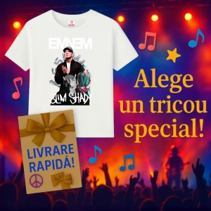 Tricou Eminem SLIM SHADY minimal, muzica Pop, Dama | Barbat | Copii - Img 4