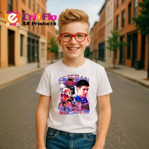 Tricou Esteban Ocon Colaj Portret Si Masina Echipa Alpin Formula 1, Copii | Dama | Barbat - Img 6