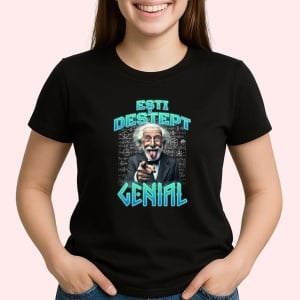 Tricou Esti destept, genial Negru, Copii | Dama | Barbat