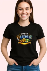 Tricou Expert In Cifre Bani Si Balanta V2, din bumbac 100%, tricou negru Copii | Dama | Barbat - Img 3