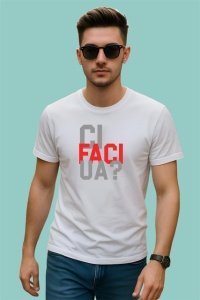 Tricou Faci Mesaj Amuzant Text Rosu Negru, din bumbac 100% , tricou alb pentru Copii | Dama | Barbat - Img 3