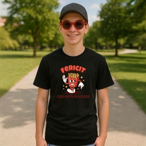 Tricou Fericit cand este mancare Negru, Copii | Dama | Barbat - Img 7