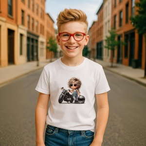 Tricou Fetita cu motocicleta - Copii | Dama | Barbat