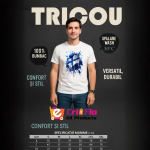 Tricou Finland Steag Splash Art, Copii | Dama | Barbat - Img 6
