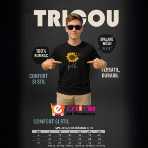 Tricou Floarea soarelui cu fluturi Negru, Copii | Dama | Barbat - Img 8