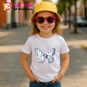 Tricou Fluture alb cu accente albastre design simplu si rafinatFluture alb cu accente albastre design simplu si Copii | Dama | Barbat Barbat - Img 11