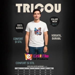 Tricou Fluture colorat cu accente portocalii si albastre realist Copii | Dama | Barbat Barbat - Img 10