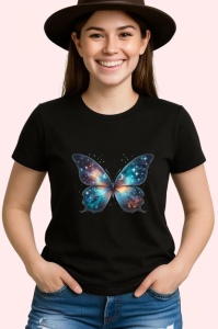 Tricou Fluture galaxie in tonuri albastre design cosmic Copii | Dama | Barbat Barbat - Img 6