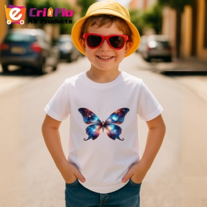 Tricou Fluture galaxie roz albastru cu efect stelar Copii | Dama | Barbat Barbat