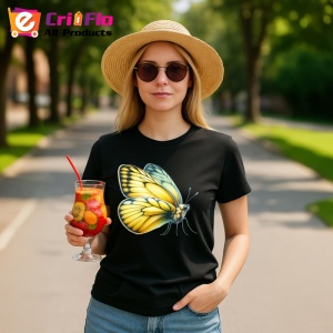 Tricou Fluture galben cu accente albe si textura de catifea Copii | Dama | Barbat Barbat - Img 22