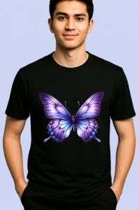 Tricou Fluture mov pastel cu aripi delicate si simetrice Copii | Dama | Barbat Barbat - Img 4