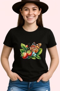 Tricou Fluture pe fructe de padure design colorat estival Copii | Dama | Barbat Barbat - Img 6