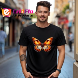 Tricou Fluture portocaliu intens in zbor design vibrant Copii | Dama | Barbat Barbat - Img 17