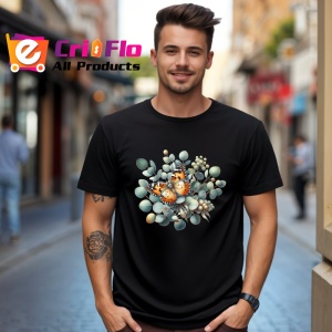 Tricou Fluture portocaliu pe ramuri de eucalipt compozitie botanica Copii | Dama | Barbat Barbat - Img 18