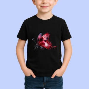 Tricou Fluture rosu aprins in zbor stil elegant si dinamic Copii | Dama | Barbat Barbat - Img 6
