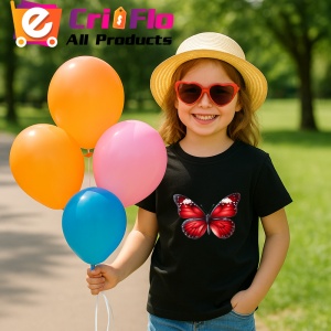 Tricou Fluture rosu cu detalii albe design elegant intens Copii | Dama | Barbat Barbat - Img 20