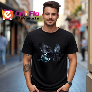 Tricou Fluture rosu si negru model clasic intens si simetric 2 Copii | Dama | Barbat Barbat - Img 18