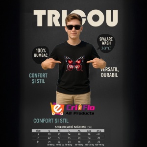 Tricou Fluture rosu si negru model clasic intens si simetric Copii | Dama | Barbat Barbat - Img 18