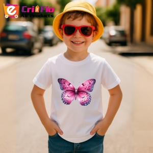 Tricou Fluture roz cu violet si model floral decorativ Copii | Dama | Barbat Barbat - Img 13