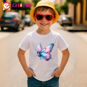 Tricou Fluture roz si albastru pastel design feminin elegant Copii | Dama | Barbat Barbat - Img 14