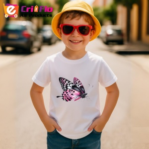 Tricou Fluture roz si negru cu model contrastant decorativ Copii | Dama | Barbat Barbat - Img 13