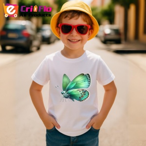 Tricou Fluture verde natural cu aripi catifelate design botanic Copii | Dama | Barbat Barbat - Img 14