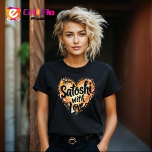 Tricou From satoshi with love, de la satoshi cu dragoste, Copii | Dama | Barbat , tricou negru - Img 8