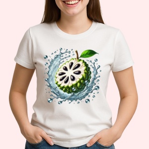 Tricou Fruct cherimoya in valuri delicate, Fructe, Copii | Dama - Img 2