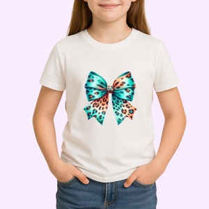 Tricou Fundita imprimeu leopard cu tonuri turcoaz si portocaliu design exotic Copii | Dama | Barbat Barbat - Img 4