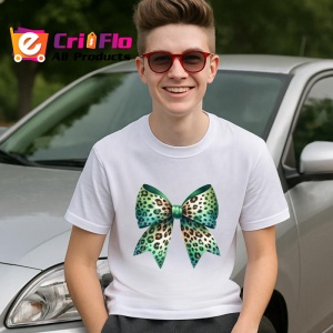 Tricou Fundita verde menta cu imprimeu leopard si accente aurii Copii | Dama | Barbat Barbat - Img 9