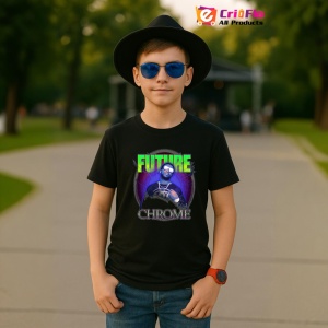 Tricou Future - Chrome Glow, muzica Rap, Dama | Barbat | Copii, Culoare Negru - Img 5