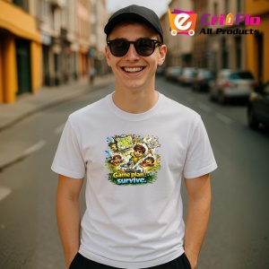 Tricou Game Plan Survive Copii Fotbal Minge, din bumbac 100% , tricou alb pentru Copii | Dama | Barbat - Img 10