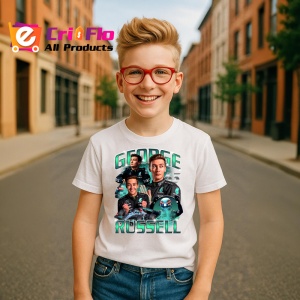 Tricou George Russell Poster Colaj Echipa Mercedes Formula 1, Copii | Dama | Barbat - Img 7