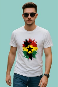 Tricou Ghana Steag Splash Art, Copii | Dama | Barbat - Img 2