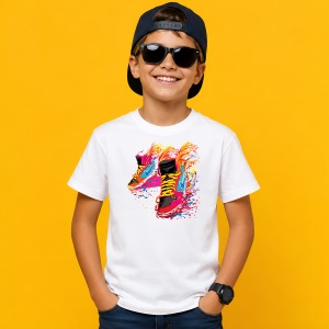 Tricou Ghete Sport Explozie Culori Neon Urban Dynamic Street Style, din bumbac 100% Copii | Dama | Barbat - Img 2