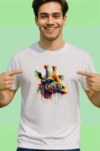 Tricou Girafa multicolora arta pop savana reinterpretata Copii | Dama | Barbat - Img 2