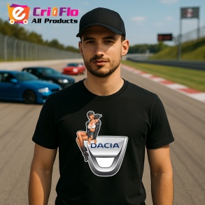 Tricou Girl Cu Logo Dacia | Unisex Dama si Barbat - Img 3