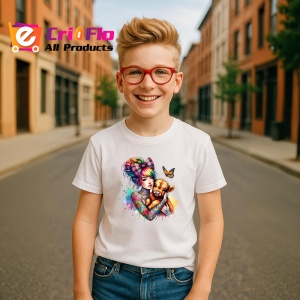 Tricou girl hugging puppy with bow, fata cu catelus si fundita, Copii | Dama | Barbat - Img 7