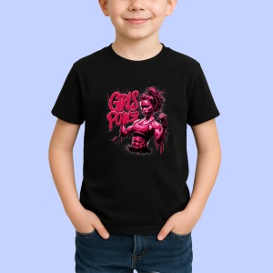 Tricou Girls Power Fata Fitness Rosa, Copii | Dama | Barbat, culoare negru - Img 3