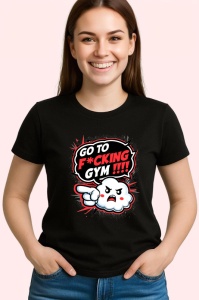 Tricou Go To Fcking Gym Personaj Nervos, Copii | Dama | Barbat, culoare negru - Img 4