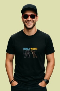 Tricou Godzilla vs Kong batalia epica dintre doua creaturi legendare, Copii | Dama | Barbat , tricou negru - Img 4