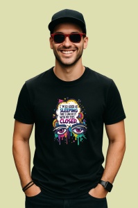 Tricou Good At Sleeping Eyes Closed, Copii | Dama | Barbat, culoare negru - Img 2