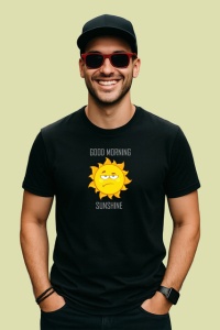 Tricou Good Morning Sunshine Soare Amuzant Zambitor, din bumbac 100%, tricou negru Copii | Dama | Barbat
