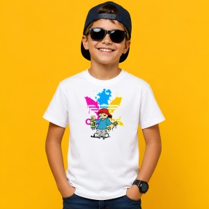 Tricou Graffiti Artist Boy Spray Paint Urban Drip Colorful, din bumbac 100% Copii | Dama | Barbat