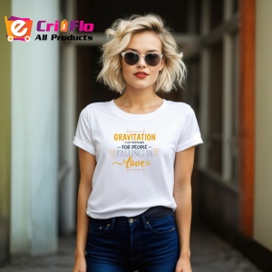 Tricou Gravitation For People Falling In Love, din bumbac 100% , tricou alb pentru Copii | Dama | Barbat - Img 8