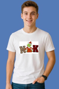 Tricou Grinch Christmas Snow Logo Gift Wrap, din bumbac 100%, tricou alb, Copii | Dama | Barbat - Img 3