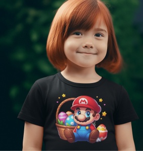 Tricou Haios Copii Personalizat - Easter Mario - Cadou - Img 2