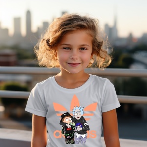Tricou haios personalizat pentru copii cu Rick & Morty discutand