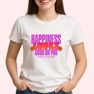 Tricou Happiness Looks Good On You - Copii | Dama | Barbat - Img 3